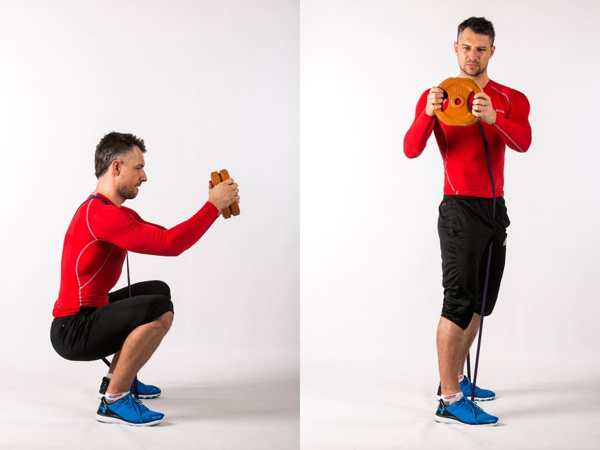 Band Goblet Squat Twist