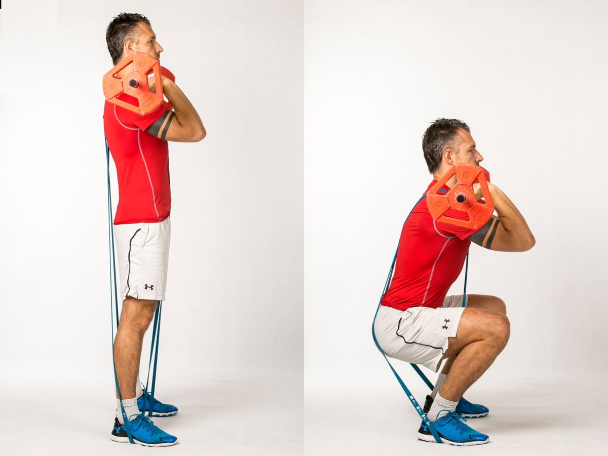 Band Cross Front Squat