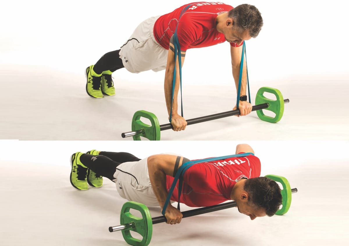 Barbell & Band Push-up
