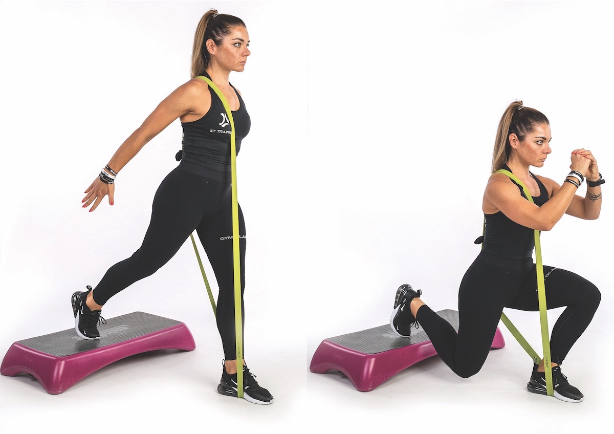 Bulgarian Band Cross Squat