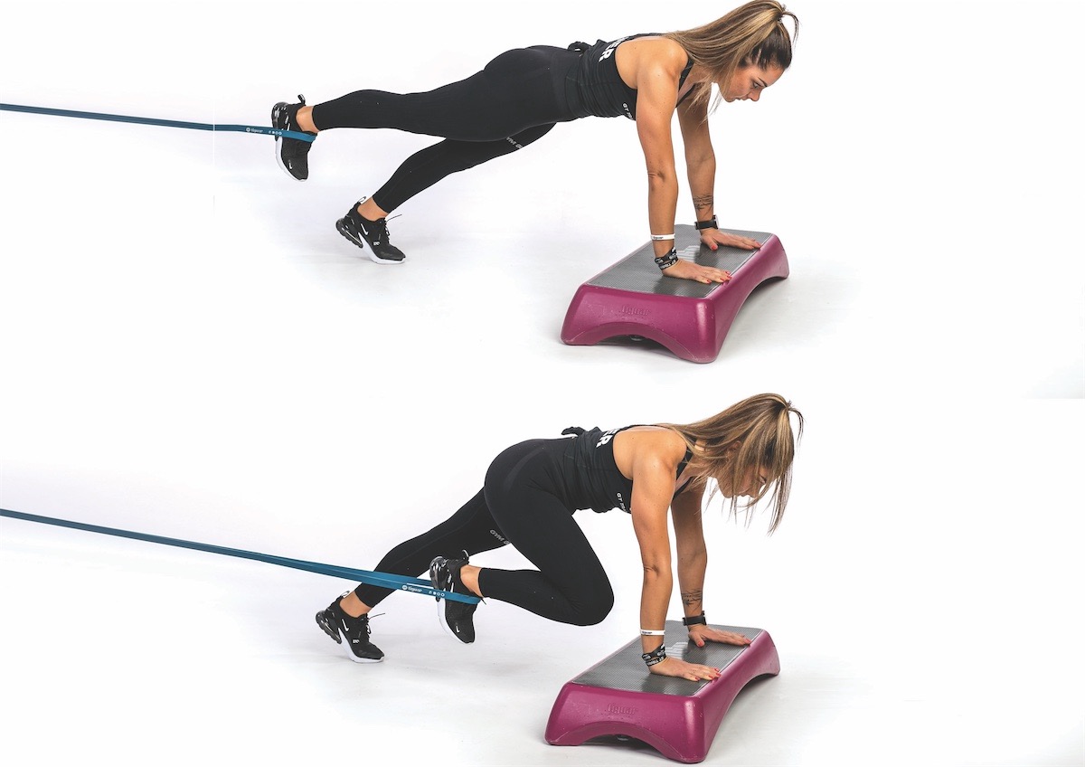Incline Band Knee Tuck