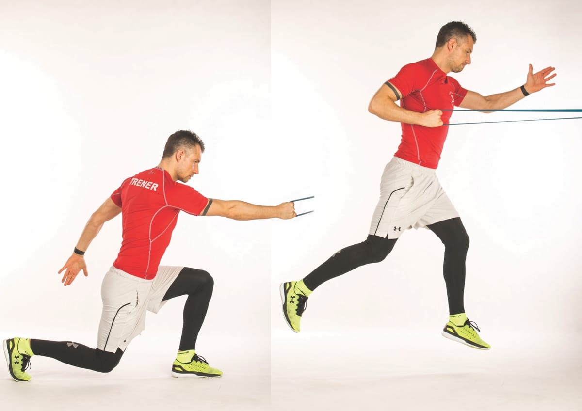 Jump Lunge Band Row