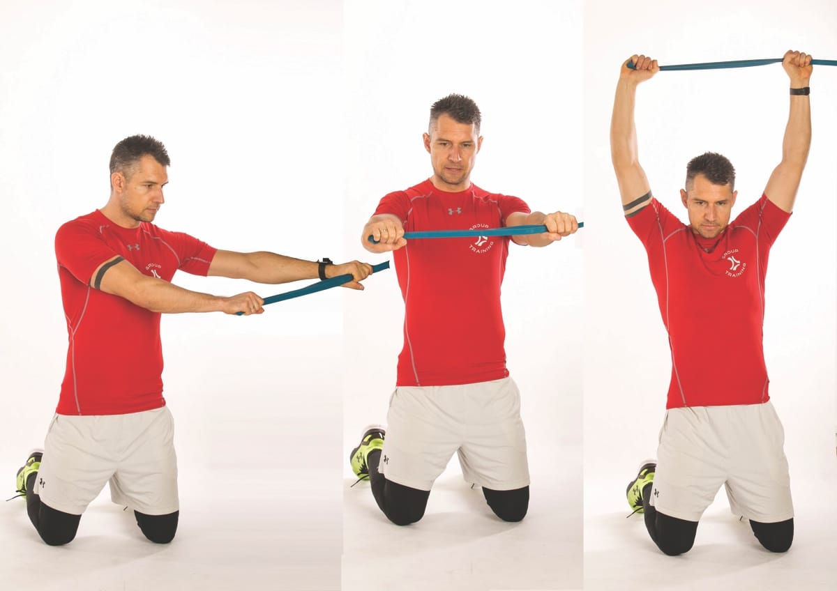 Kneeling Band Rotation Lift
