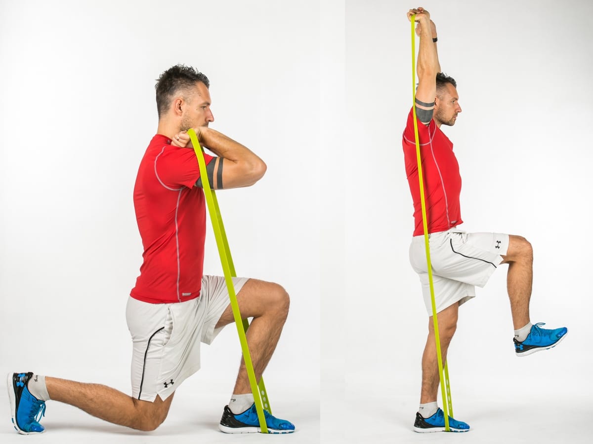 Lunge Leg Raises Press Band