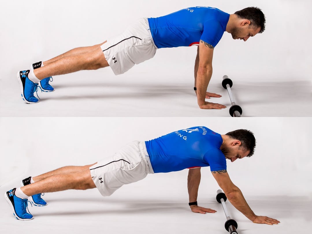 Over Barbell Shift Plank
