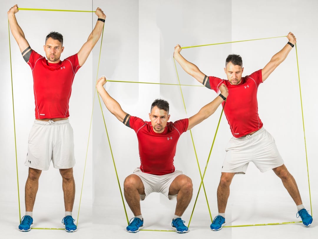 Overhead Band Squat & Sideway Step