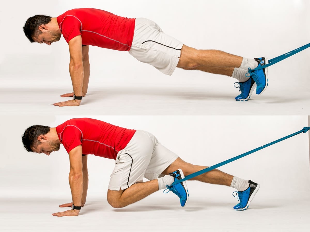 Plank Knee To Elbow Band