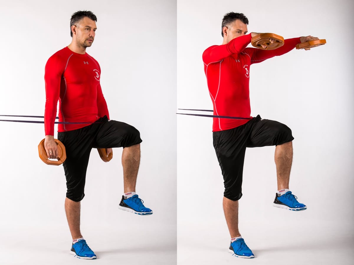 Single Leg Balance with Arm Movement (Front)