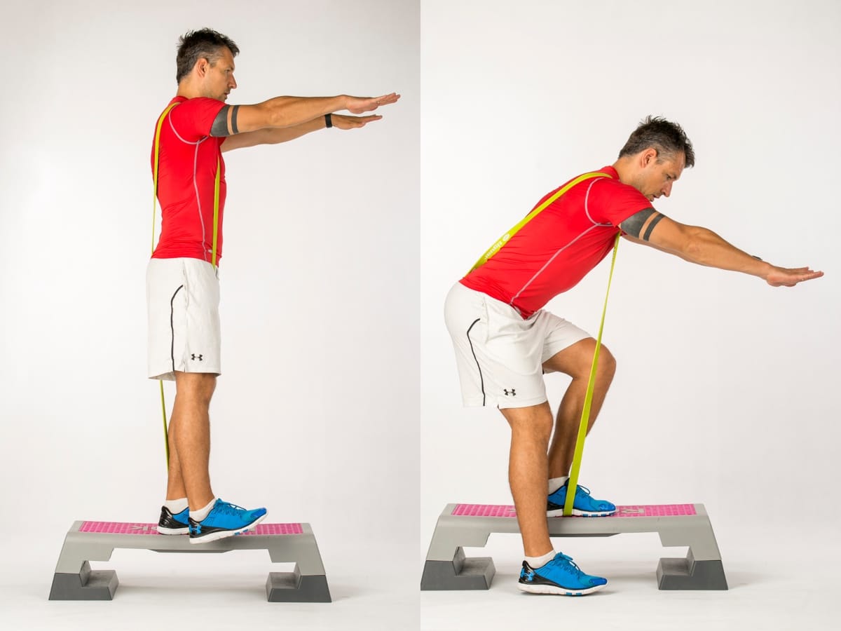 Single Leg Band Stand Squat