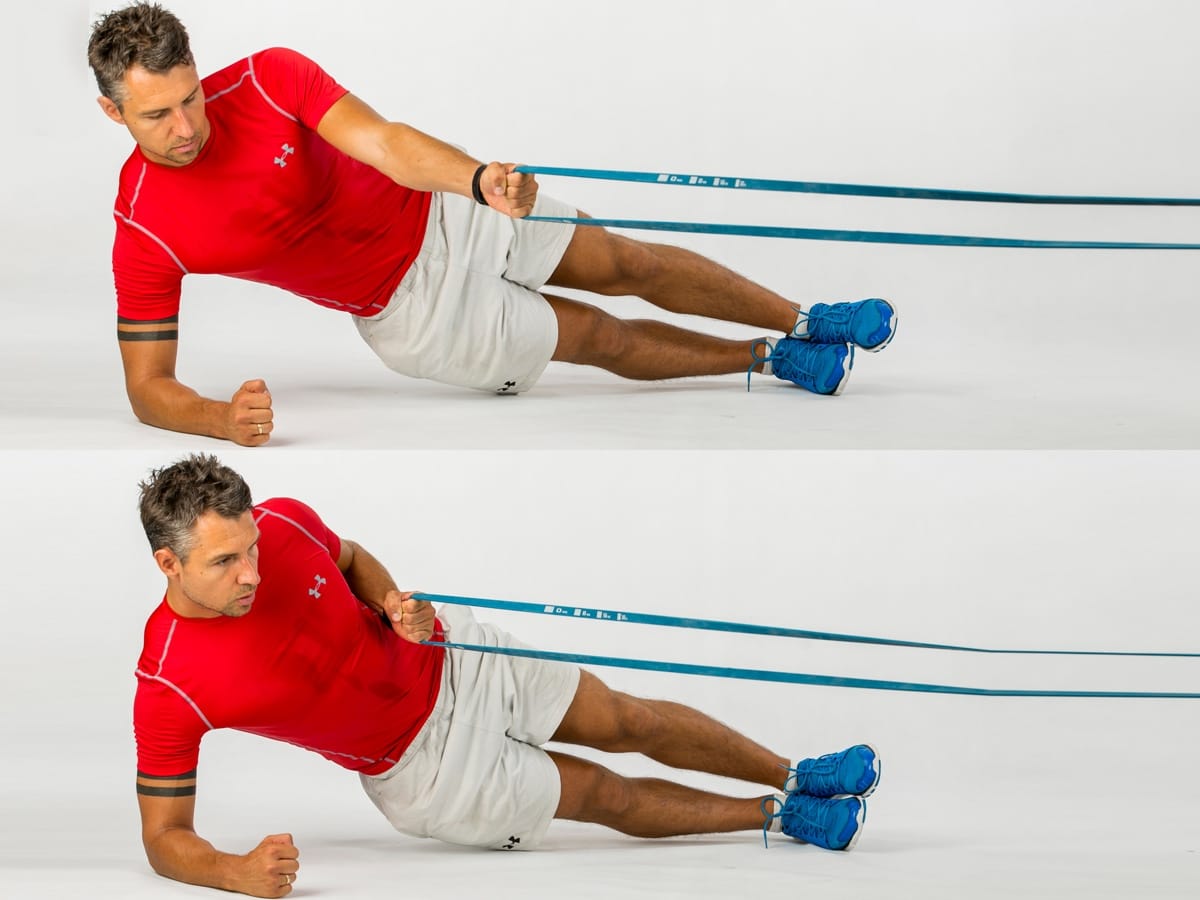 Side Plank Band Row