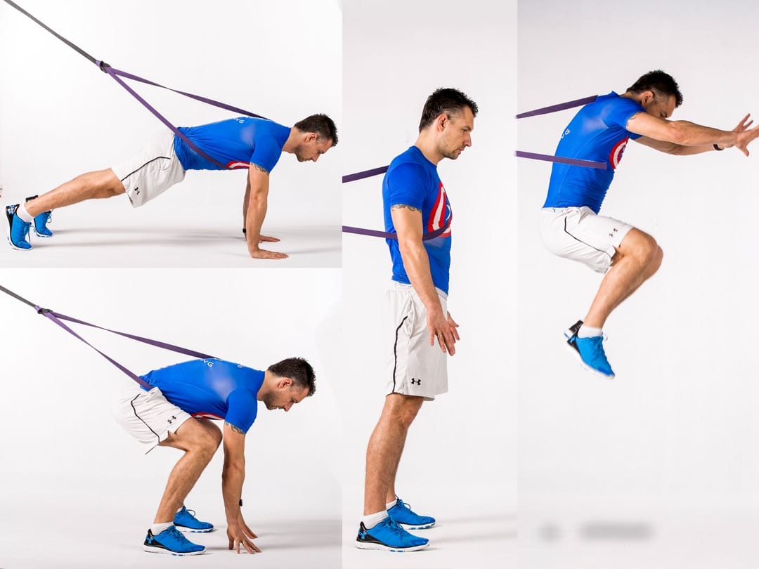 Leap & Stand Up & Tuck Jump