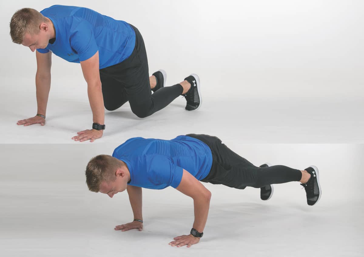 Bear Plank to Push-up back