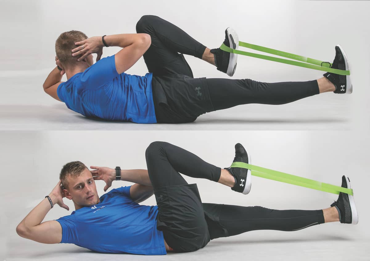 Mini Band Bicycle Crunch