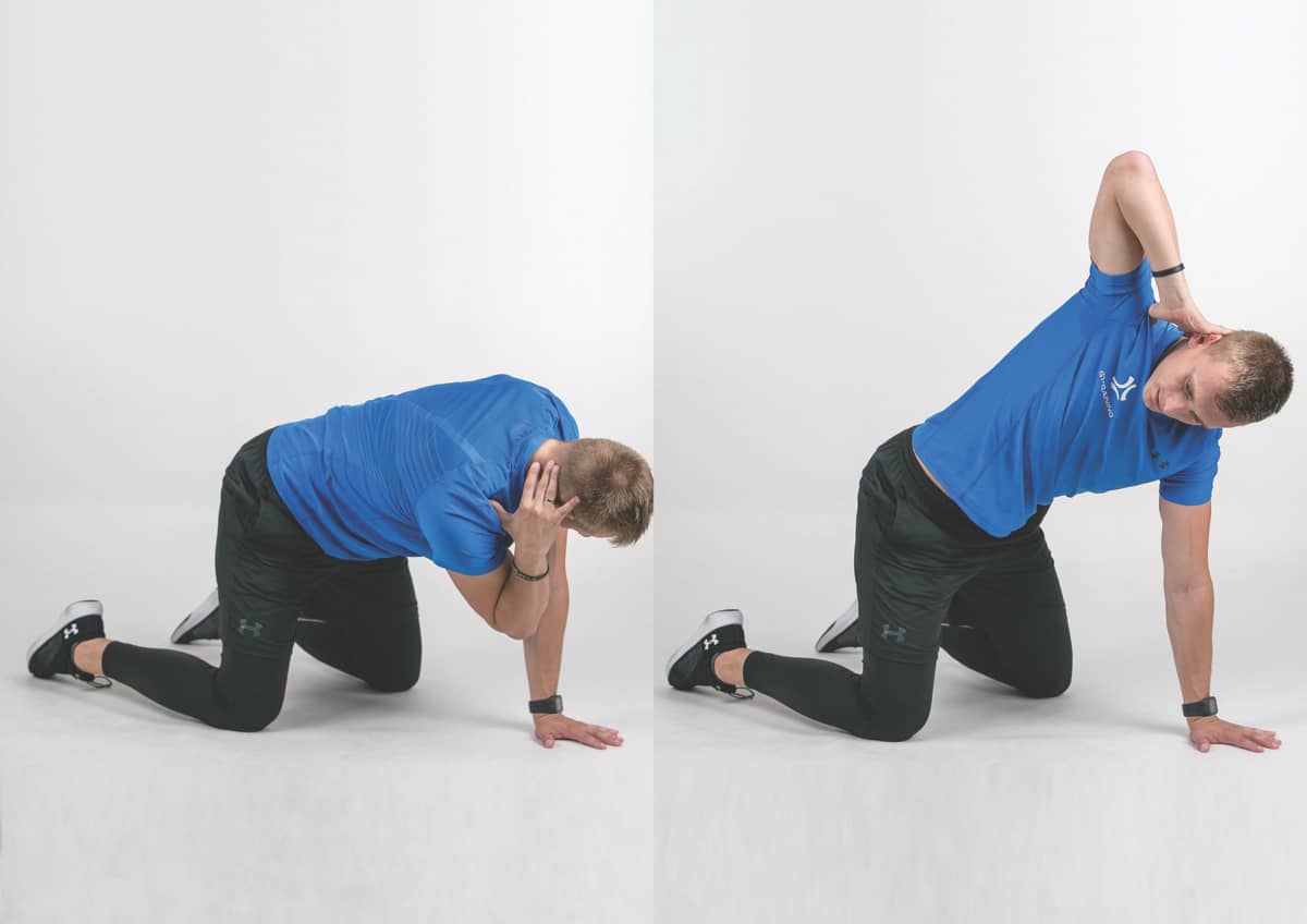 Mobilizacja rotacji z wyprostem – klęk podparty