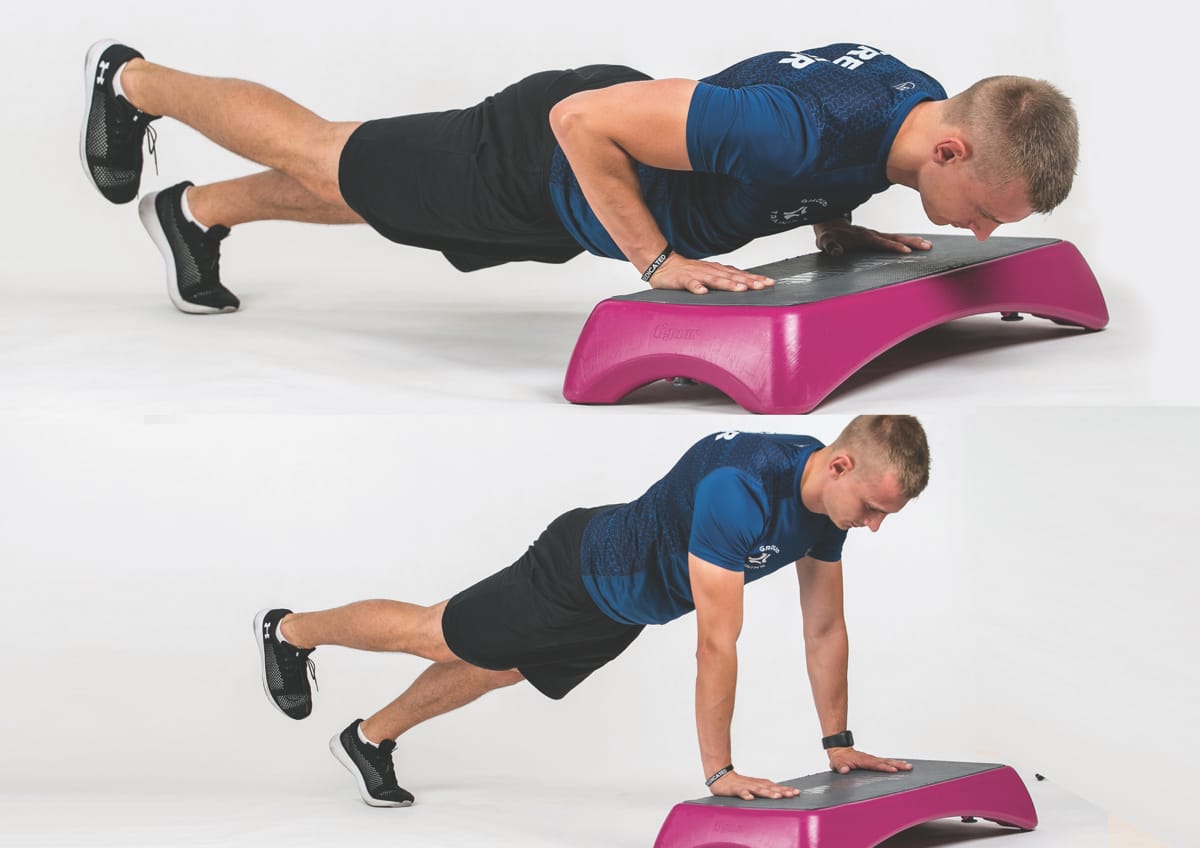 Incline Push-up Single Leg