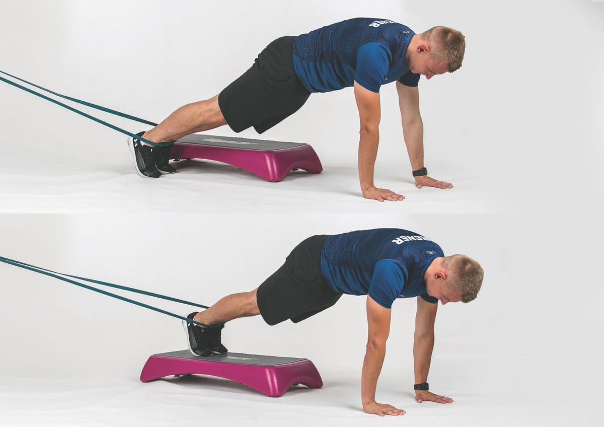 Plank Step Band Jump