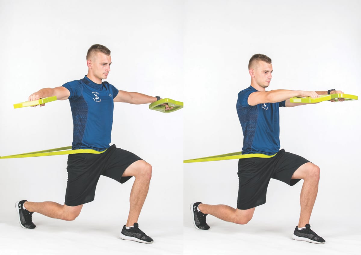 Split Squat with Lateral/Front Arm Movement