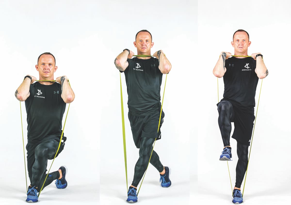 Cross Squat Raises Band