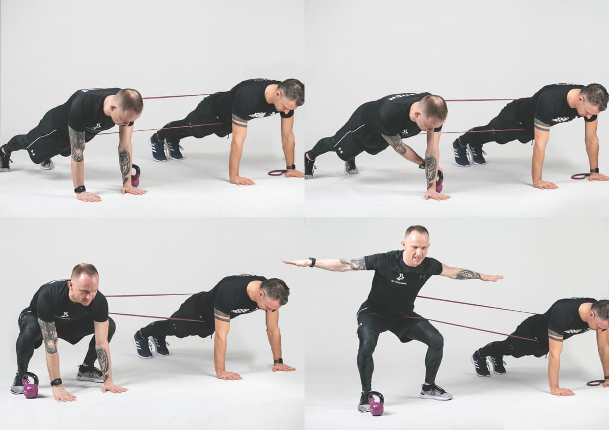 Pull-Across Plank & Sideway Run