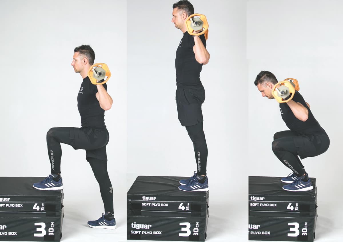 Barbell Step Up & Squat