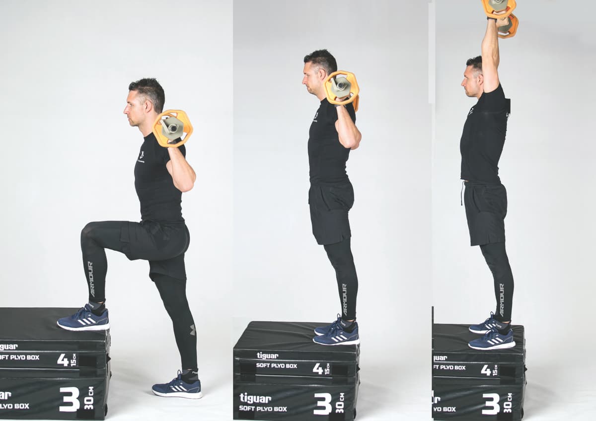 Barbell Step Up & Thruster