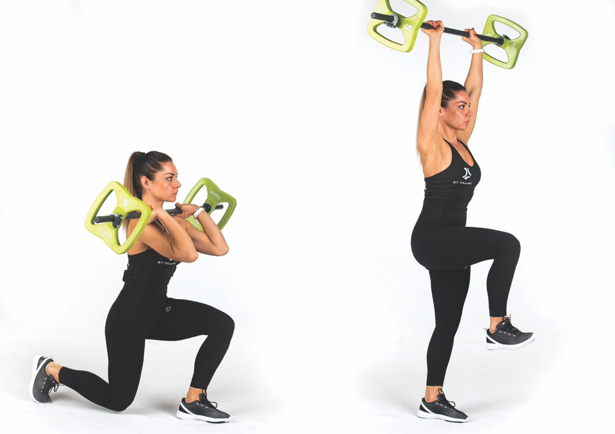 Lunge Leg Raises Press