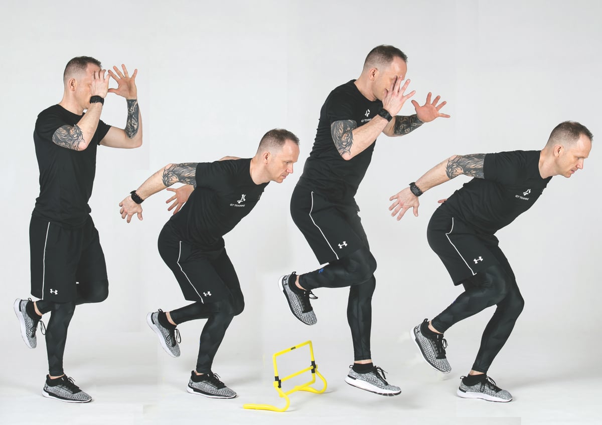 Wyskok przez płotek jednonóż z zamachem