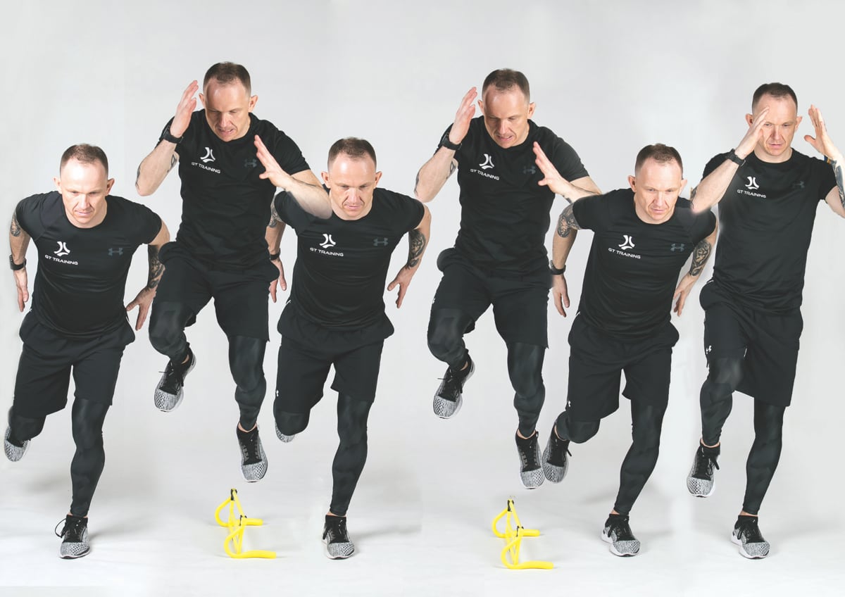 Wyskoki przez płotki jednonóż bocznie