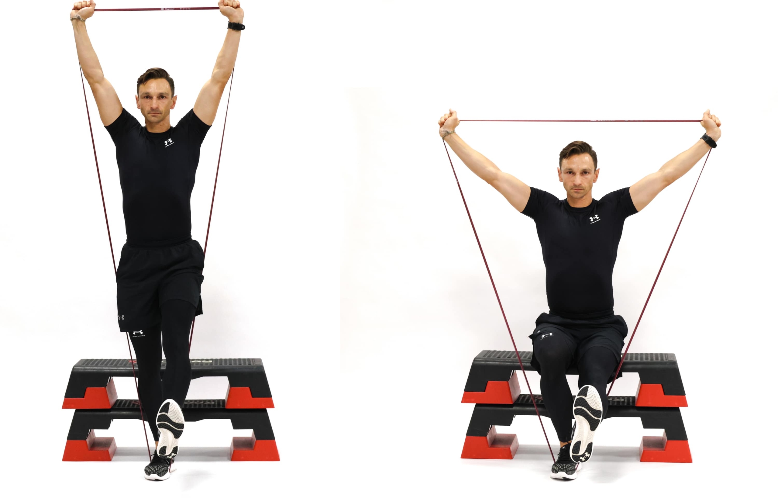 Overhead Band Squat Extension Single Leg