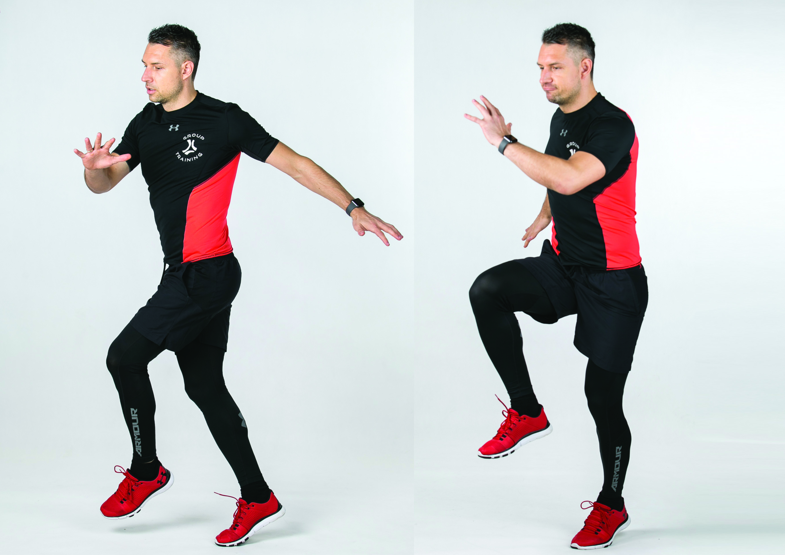 Rotation march in a hop