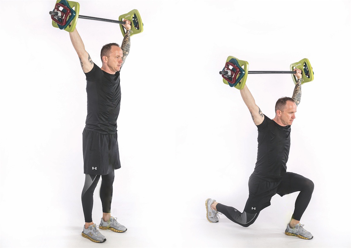 Overhead Barbell Lunge